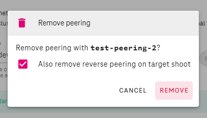Remove Peering Dialog